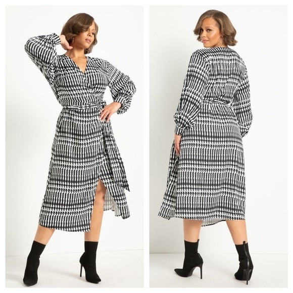 Eloquii Dresses & Skirts - Eloquii | Printed Midi Wrap Dress